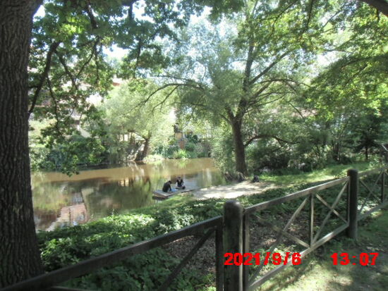 Ein Stadtpark voller Grün, der zum Verweilen einlädt, Bänke gibt es genug.