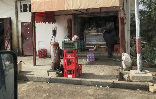 Tankstelle in der Stadt