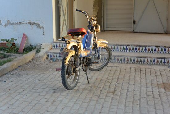 Fahrzeug des Campingwartes in der Morgensonne