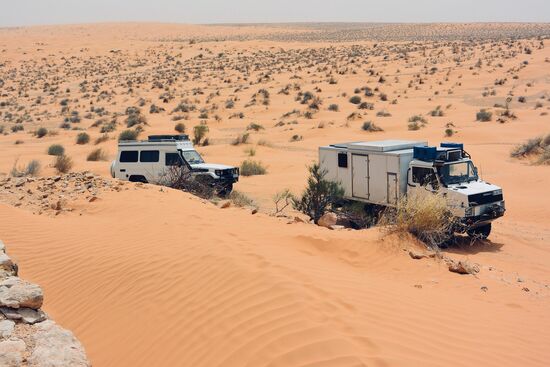auf der Fahrt zu den Ruinen des römischen Grenzpostens