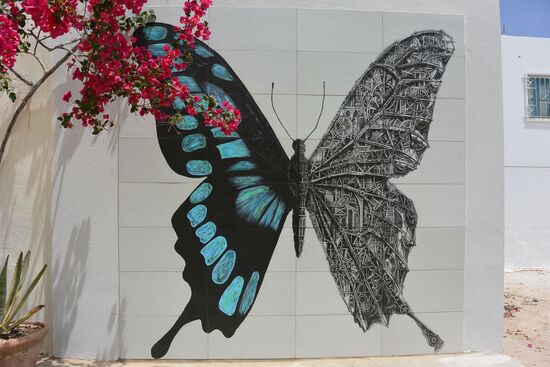 Technik in einem Schmetterlingsflügel