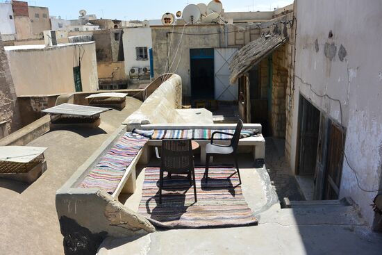 im Café auf den Dachterrassen