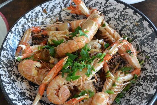 Frisch gebackene Langoustinen