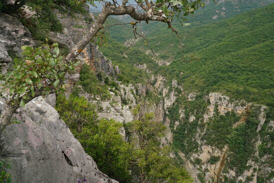tief unter uns liegt die Lengaricë im Canyon