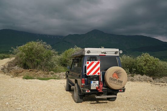 schweres Wetter hinter der griechischen Grenze