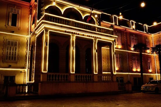 die Rathausbeleuchtung