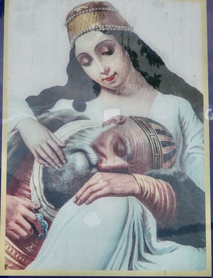 Gemälde vom Tod des Ali Pascha an seiner letzten Ruhestätte