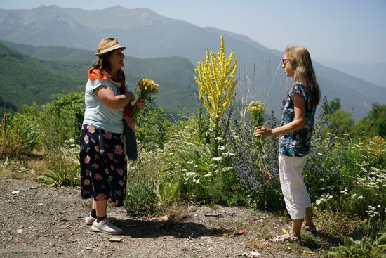 beim Kräutersammeln mit Susannas Mutter