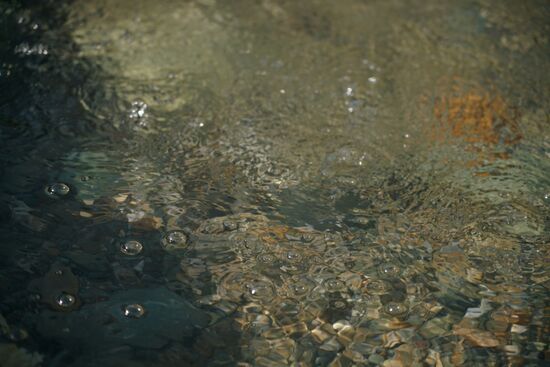 auch im Fluss selbst sprudelt es an einigen Stellen wie in einem Whirlpool