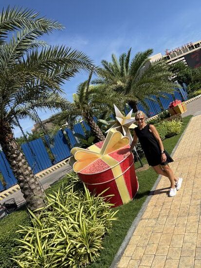 da stehen selbst die mega Geschenkdekorationen unter den Palmen
eine Nacht und dann geht es in die Mega-Metropole Seoul/Südkorea