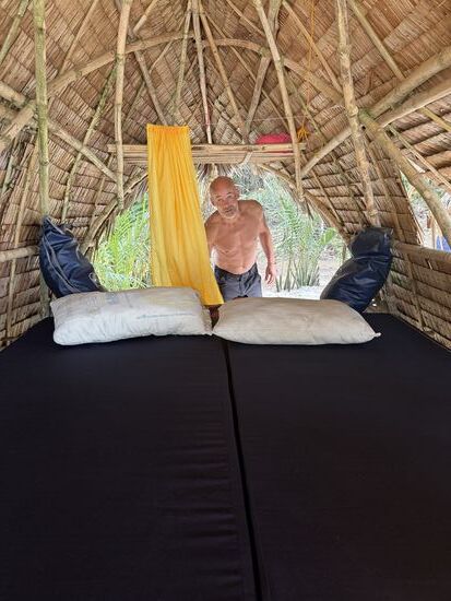 Huhu vorne und hinten offen fördert eine gute Durchlüftung! Bei über 30 Grad auch notwendig