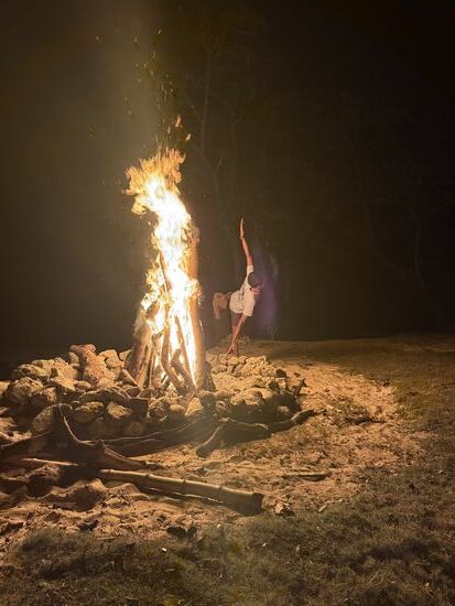 ein Lagerfeuer zum Abschluß des Abends darf nicht fehlen.