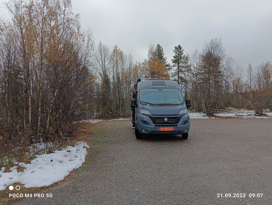 Am nächsten Morgen war der Schnee fast weg.