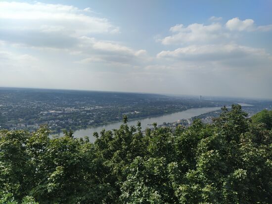 Ein Blick auf den Rhein und die Stadt Bonn