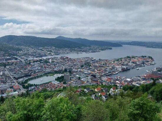Bergen von oben- Aussicht vom Fløin