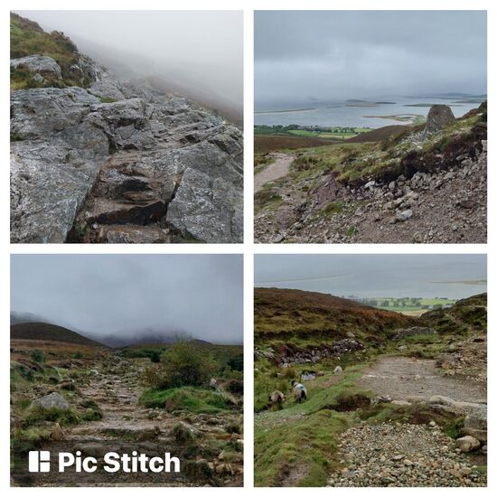 Croagh Patrick mit Regen und Nebel