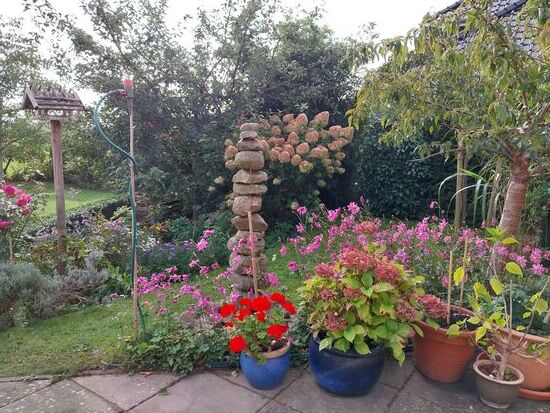 Einen ganzen Jutebeutel Äpfel aus meinem Garten nehme ich mit- ein Stück Heimat- das muss sein!