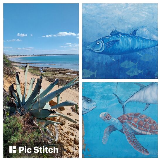 Puerto- bei Chiclana mit maritimer Streetmalerei