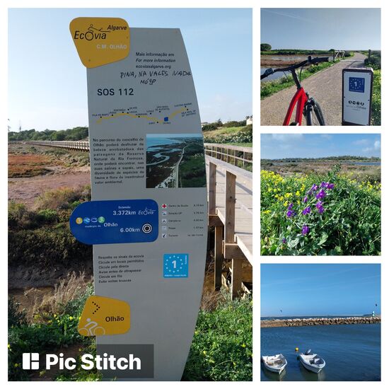 Radweg Nr. 1 an der Küste entlang von St. Antonio bis Lagos- hier sind wir auf dem Abschnitt Fuseta- Olhaão (ca. 10 km) unterwegs-überwiegend wunderschön am Wasser entlang.