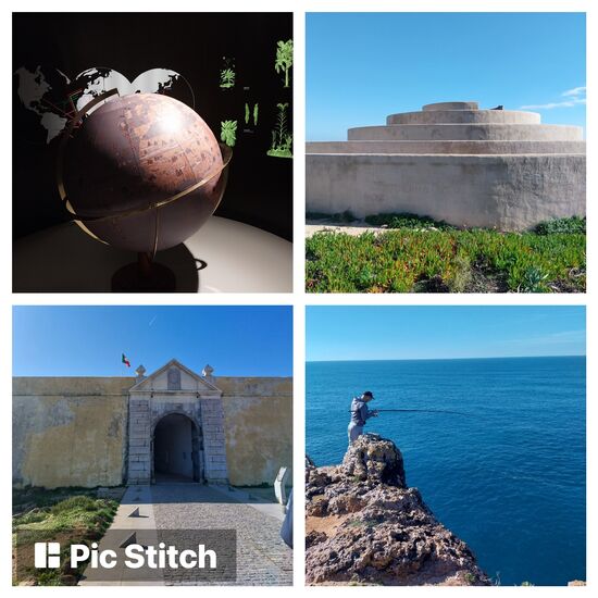 Sagres- Castell- jetzt am Sonntag stehen an den Klippen überall einheimische Angler- nur etwas für Schwindelfreie, es geht steil nach unten