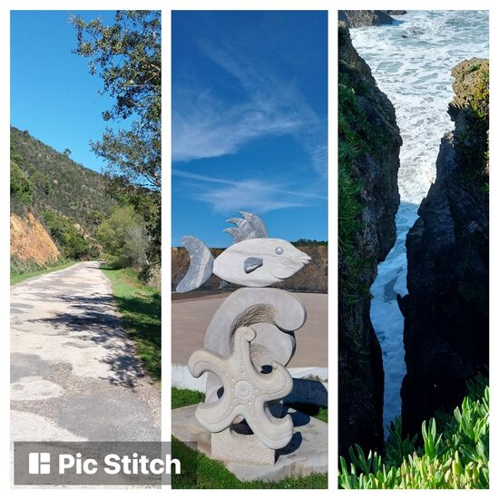 Die Straßen zu den Stränden sind hier zum Teil nur holprige Wege- hier rechts noch geteert oft jedoch nur Sandwege mit vielen Schlaglöchern