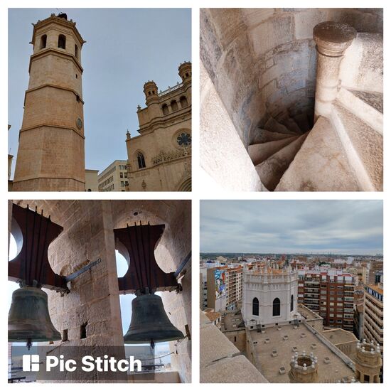 Turmbesteigung (200 Stufen, kostenlos) El Fadri in Castellon- toller Glockenturm 
Die Glocken läuten alle Viertelstunde- es ist dann recht laut daoben!
Die Aussicht ist grandios - leider überwiegend auf sehr viele Hochhäuser in allen Richtungen.