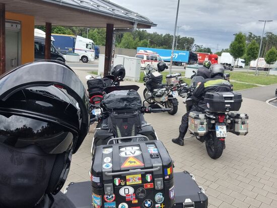 Bis hierher, kurz vor Nürnberg, hatten wir fürchterlichen Regen.