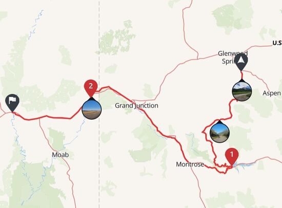 Glenwod Springs nach Green River, 560 Kilometer