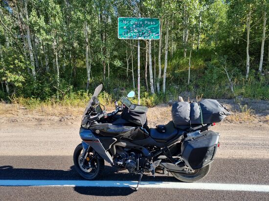McClure Pass am Morgen, 2672 Meter, im Tal 4°C und auf dem Pass 17°C.