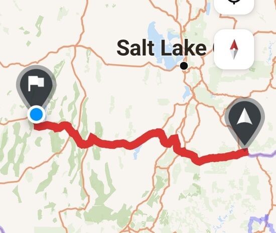 Green River nach Eureka, 643 Kilometer.