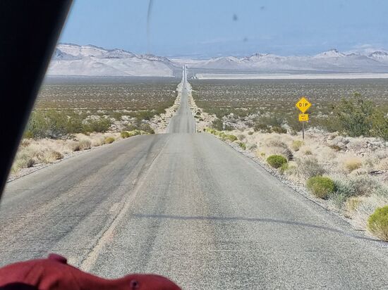 On the long way back to Beatty.