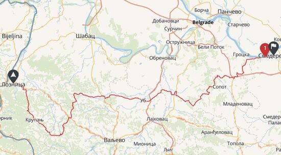 Serbien, von Loznica nach Sederevo, Am Abend werden wir die Donau erreichen und in einem interessanten Hotel übernachten. Gefahren sind wir cirka 260 Kilometer.