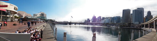 Am Darling Harbour fand abends ein Feuerwerk statt