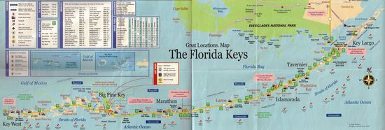 Die Inselgruppen: Key Largo, Islamorada, Marathon, Big Pine Key und Key West