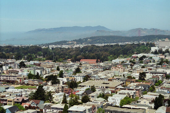 Blick vom Tank Hill hinüber zum Golden Gate Park...