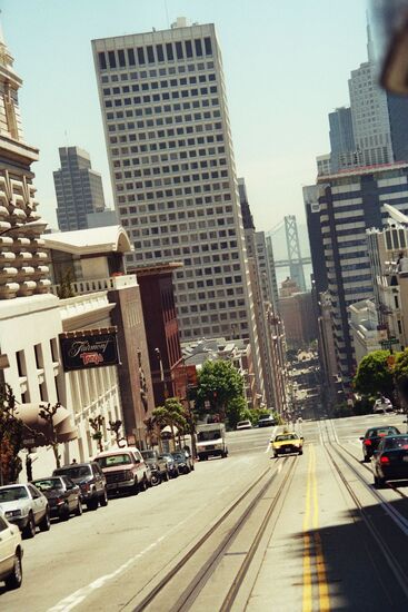 Cable Car Linie und Strasse namens California