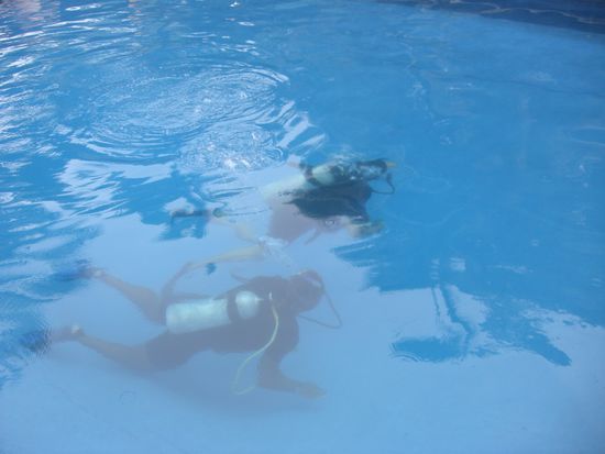 beim Training im pool