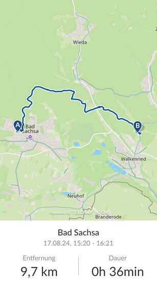 Erster Abschnitt bis zur kleinen Regenpause.