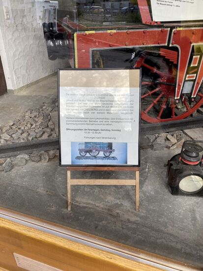 In Zorge gab es Anfang 1800 eine Maschienenfabrik, die 1842 eine Lokomotive baute. Diese erhilt den Namen "Zorge" und wurde bei "Braunschweigischen Staasbahn" eingesetzt.