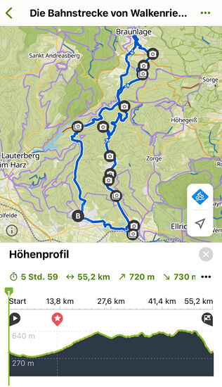 Steffis Aufzeichnung in Komoot (gesamte Tour).