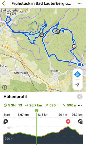 Das ist die Strecke die Steffi gefahren ist. Meine Streckenführung war in einigen Teilen anders, da ich ein paar Trails eingebaut habe.
