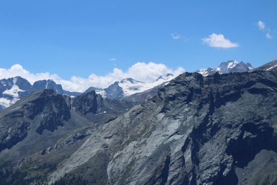 Hier sieht man im Hintergrund den Mont Blanc