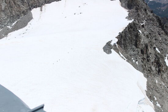 Gletscher an der Gipfelstation
