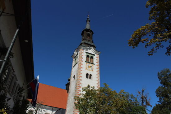 Kirchturm auf der Bleder Insel