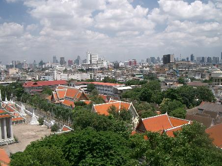 Blick auf Bangkok vom Golden Mountain aus
