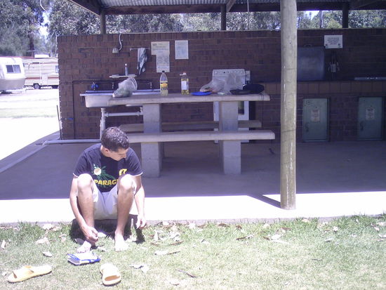 beim Essen machen auf dem Caravanpark