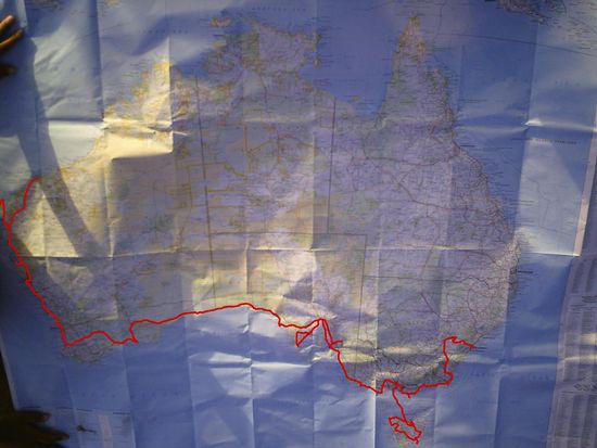 das ist unsere bisherige Route... es ist noch ein ganzes Stueck zurueck nach Sydney!