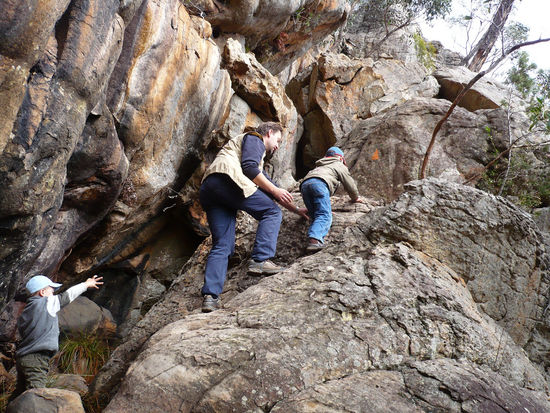 Aufstieg zum Hollow Mountain - Vielleicht doch lieber mit Seilen?