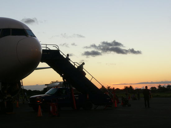 Wie zum Beispiel die Ankunft bei Sonnenuntergang