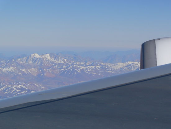 Die Anden im Anflug auf Santiago de Chile